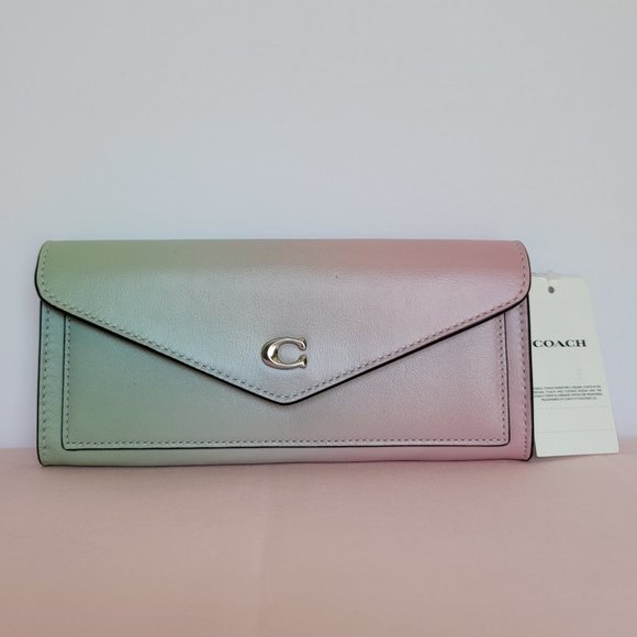 COACH Wyn Ombré Soft Smooth Leather Wallet- Pale Pistachio Multi 🎈 - Picture 1 of 16